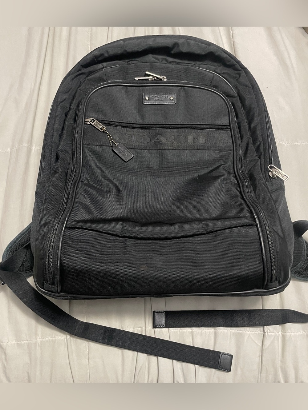 Coach Y2K Black Nylon Backpack with Silver Hardware unisex - Picture 1 of 13
